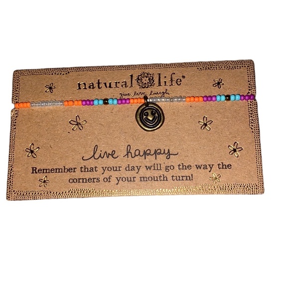 NEW Live happy beaded boho bracelet - Picture 3 of 5